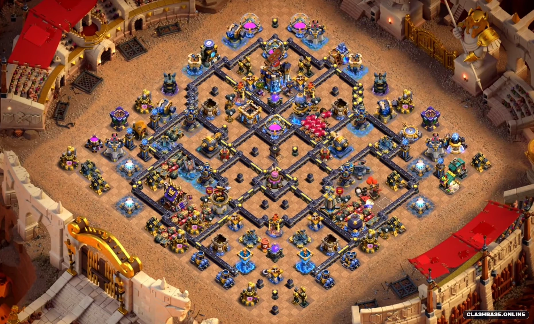 town hall 18 for ranked mode hard defence Town Hall 18 layout