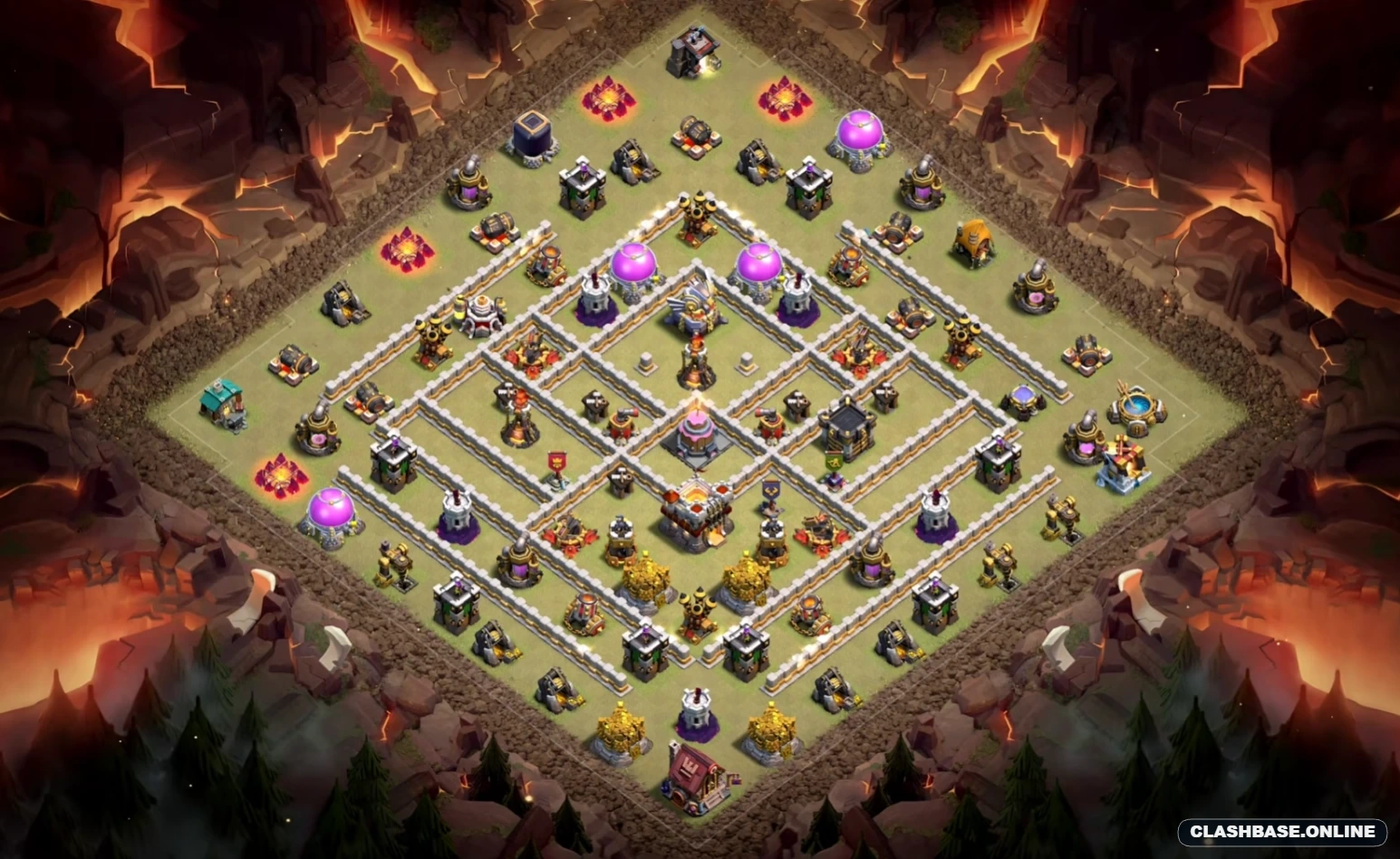 town hall 11 base layout design for the clan war Town Hall 11 layout