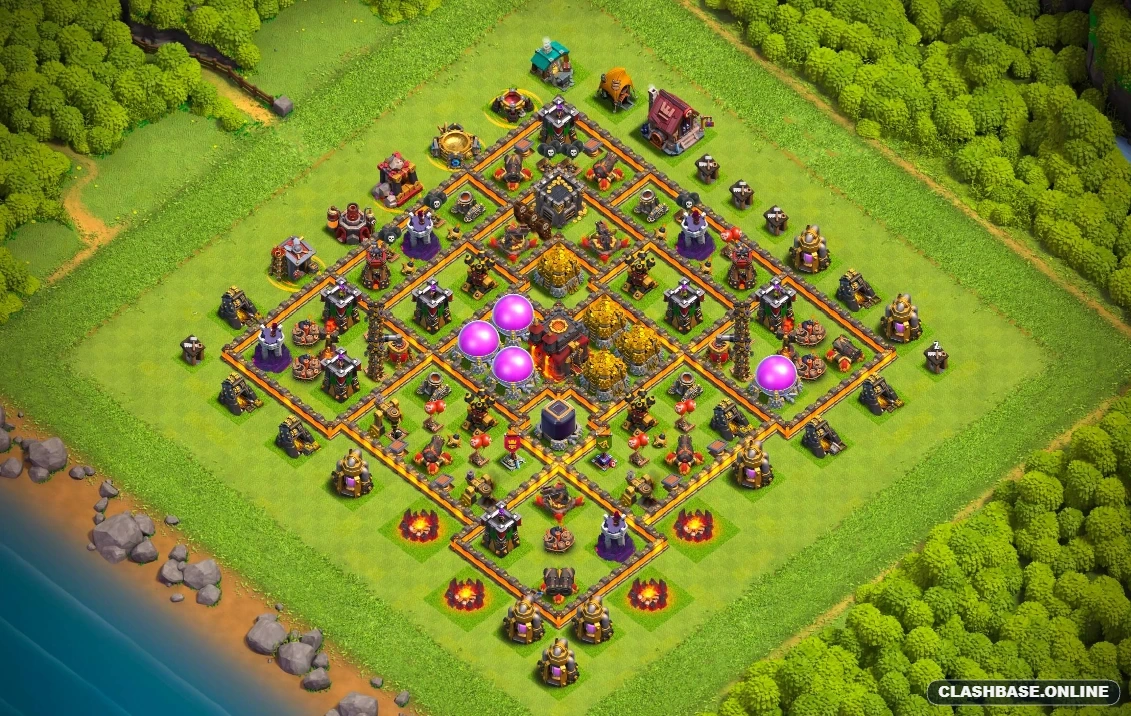 town hall 10 base layout designed for farming  Town Hall 10 layout