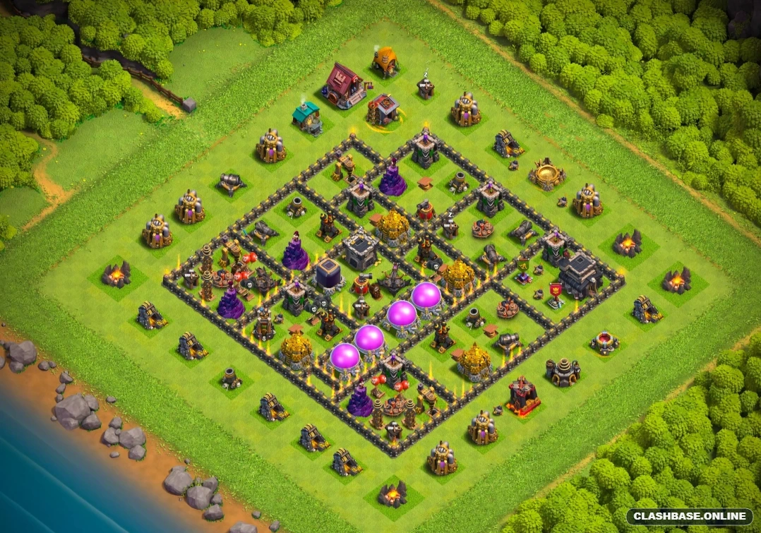 town hall 9 base layout for farming keep your resources safe Town Hall 9 layout