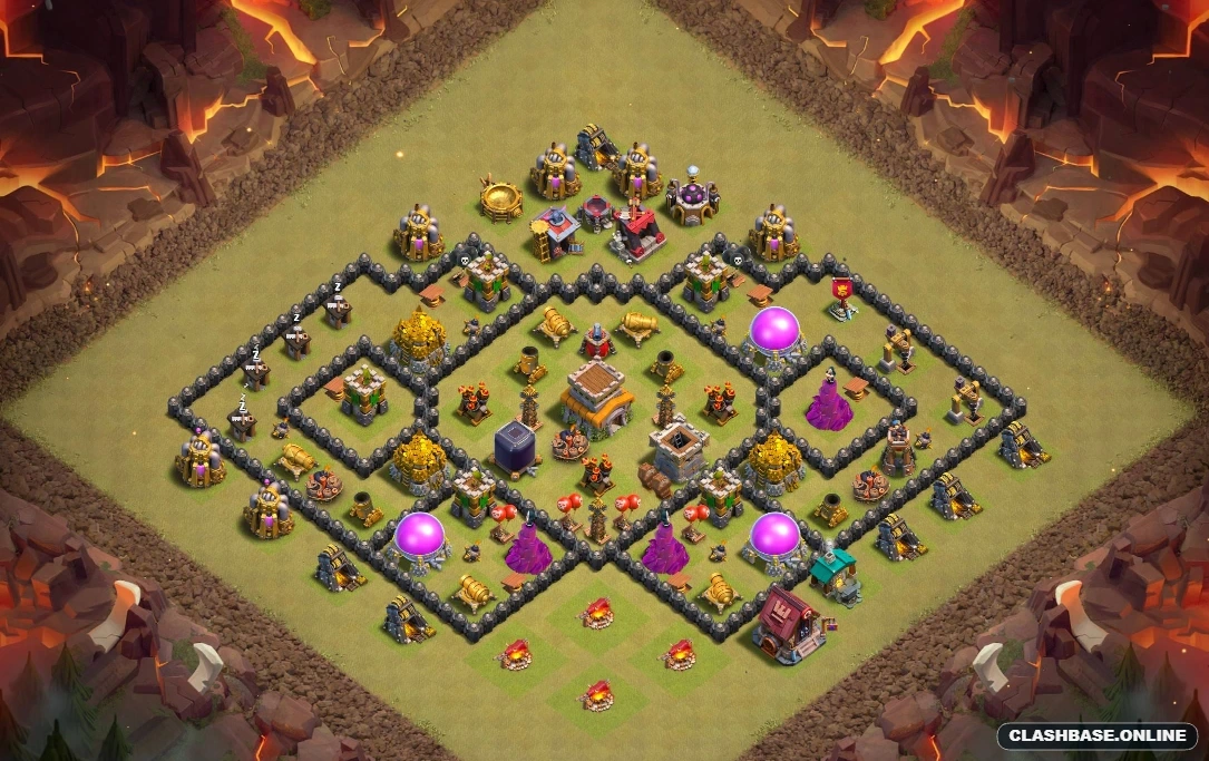 town hall base layout for clan war mode Town Hall 8 layout