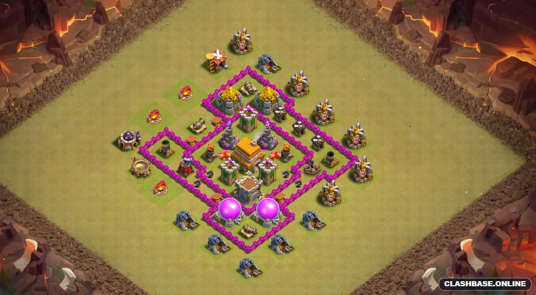 town hall 6 base layout for clan war use Town Hall 6 layout