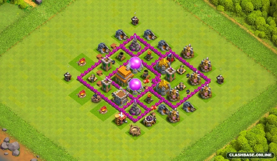 town hall 6 base layout for farming mode Town Hall 6 layout