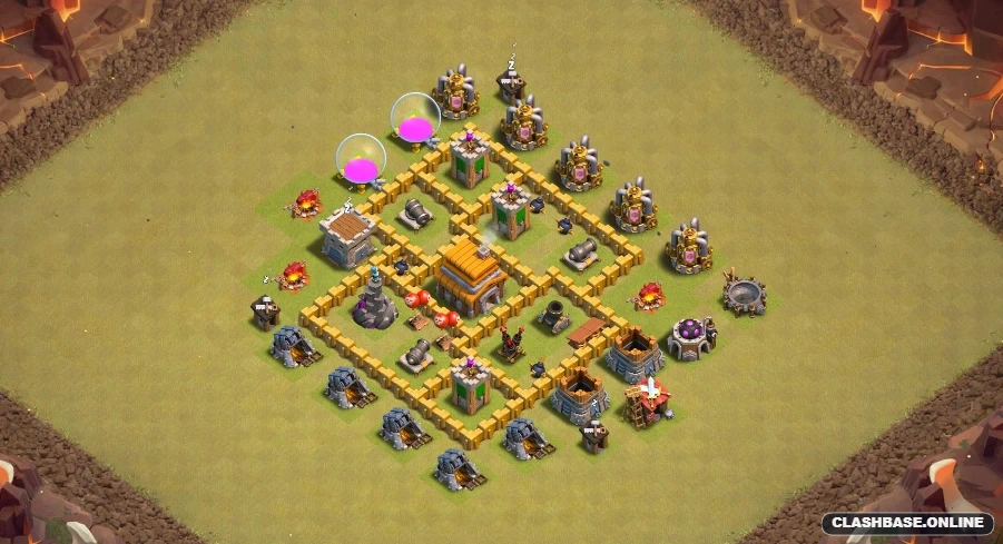 town hall 5 base design for ranked mode Town Hall 5 layout